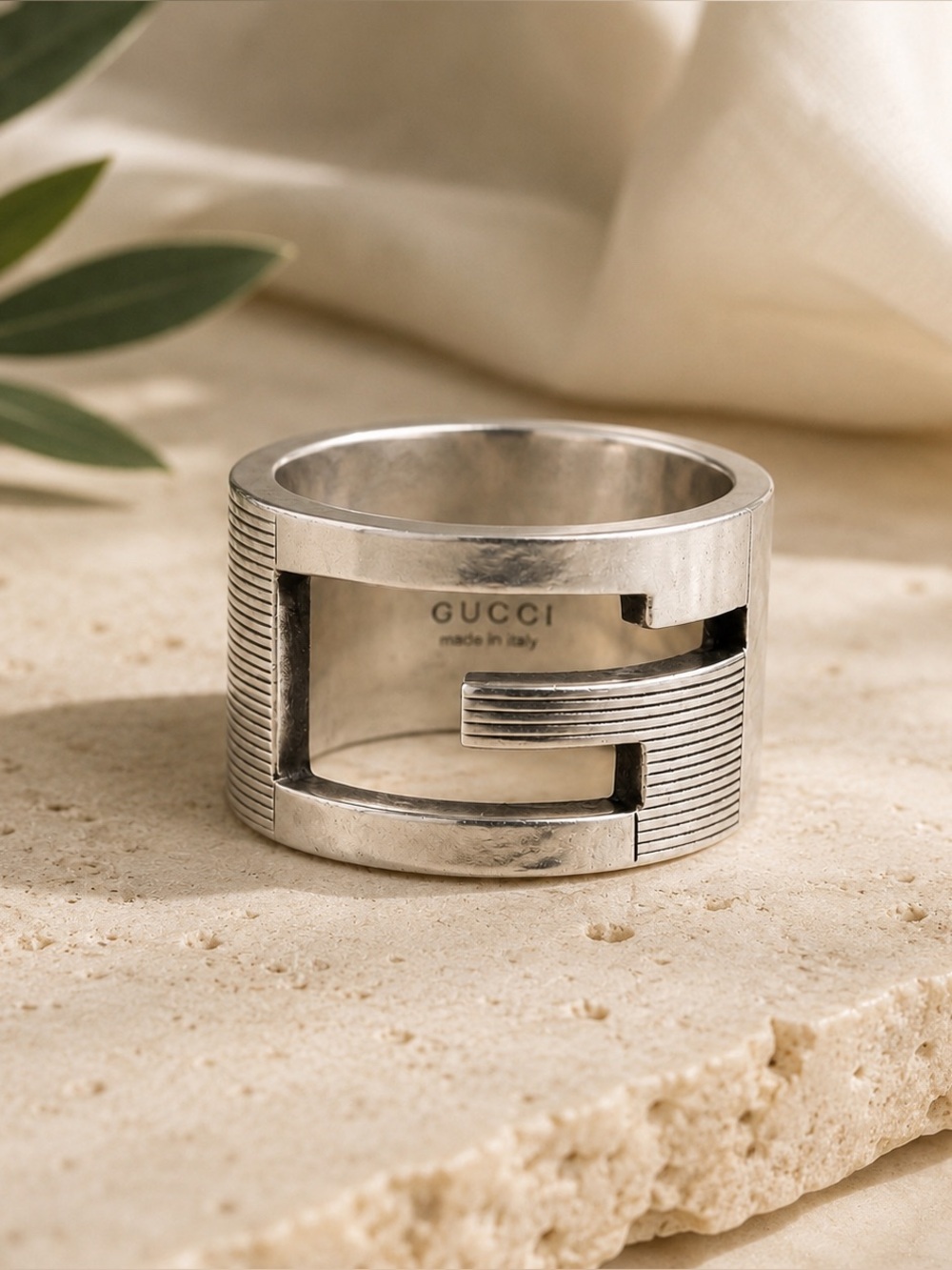 Gucci Cutout G Band Ring 925 Sterling Silver | Size 13✨✨